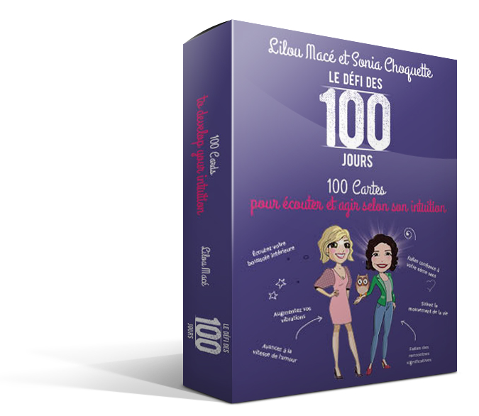 PACK Cahier d'exercices du Défi des 100 jours pour TROUVER SA MISSION DE VIE  + 100 cartes intuition + POCHETTE CADEAU