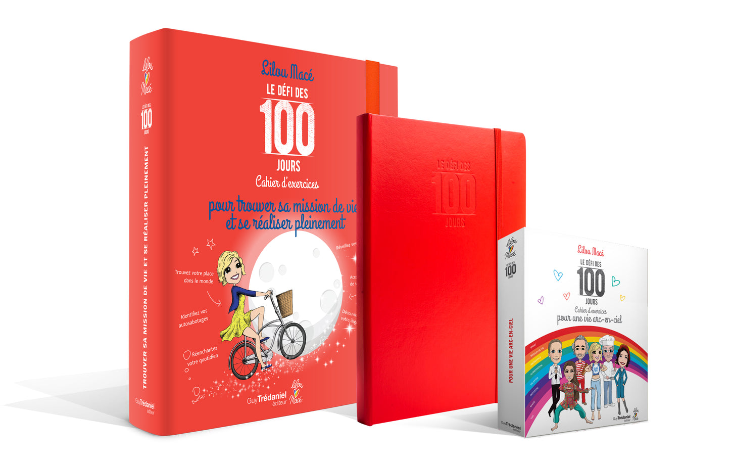 PACK Cahier d'exercices du Défi des 100 jours pour TROUVER SA MISSION DE VIE  + Carnet de notes + 100 cartes Arc-en-ciel